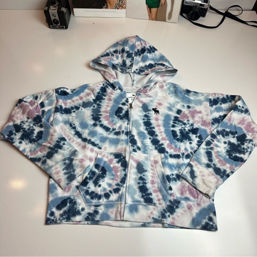 Abercrombie Kids Tie-Dye Hoodie Blue Pink | Size 15/16